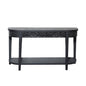 Carved Console Table With Storage Shelf For Living Room - Black