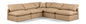 Indulge - Faux Leather 5 Piece Modular Corner Armless Sectional - Tan