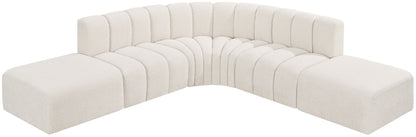 Arc - Boucle Fabric 6 Piece Corner Modular Sofa
