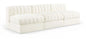 Rummi - Velvet Performance Fabric Upholstered 3 Piece Modular Armless Sofa