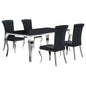 5 Piece Rectangular Dining Set With Upholstered Chairs - Black