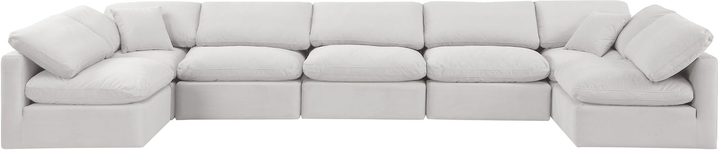 Indulge - Velvet 7 Piece Modular U-Shaped Sectional