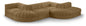 Rummi - Rounded Velvet Performance Fabric Upholstered 6 Piece Modular Sectional