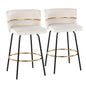 Cinch - Contemporary Fixed Height Counter Stool With Swivel & Round Footrest (Set of 2)