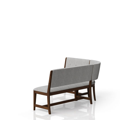 Curved Dining Bench Upholstered Curved Bench - Beige