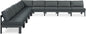Nizuc - Outdoor Patio 9 Piece Modular Sectional With Gray Frame