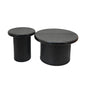 Fluted Cylinder Side Tables, Round End Tables For Living Room (Set of 2) - Black