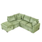 Convertible Sofa Bed Sectional Sofa Sleeper L-Shaped Sofa With A Storage Ottoman, Two Pillows, Two Power Sockets And Two USB Ports For Living Room
