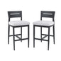 Modern Outdoor Bar Stools With Backrest And Footrest (Set of 2)
