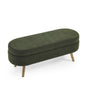 Ottoman Oval Storage Bench With Rubber Wood Legs