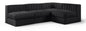 Rummi - Armless Velvet Performance Fabric Upholstered 4 Piece Modular Sectional