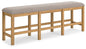 Havonplane - XL Counter Height Upholstered Dining Bench - Brown