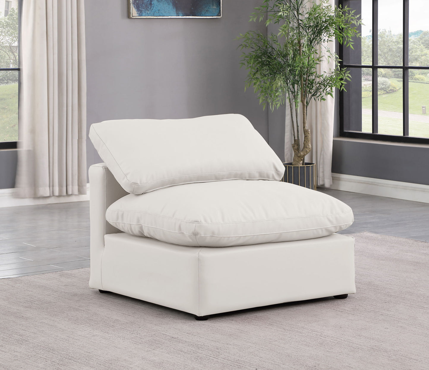 Indulge - Faux Leather Armless Chair
