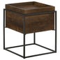 Ondrej - Square Accent Side Table With Removable Tray - Dark Brown