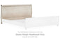 Willowton - Queen Sleigh Headboard with Faux Plank Design - Whitewash