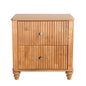 Modern Fluted Nightstand With 3 Drawers