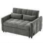 Loveseat Sofa Pull-Out Bed With Adjustable Backrest, 3 USB Ports And 2 Lumbar Pillows For Living Room