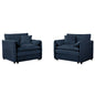 Modern Oversized Accent Chair, Comfy Single Sofa With Large Seat (Set of 2)
