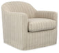 Valwick - Swivel Accent Chair - Cream / Brown