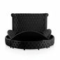 Glam Button Tufted Wingback Round Bed With Storage And USB Ports