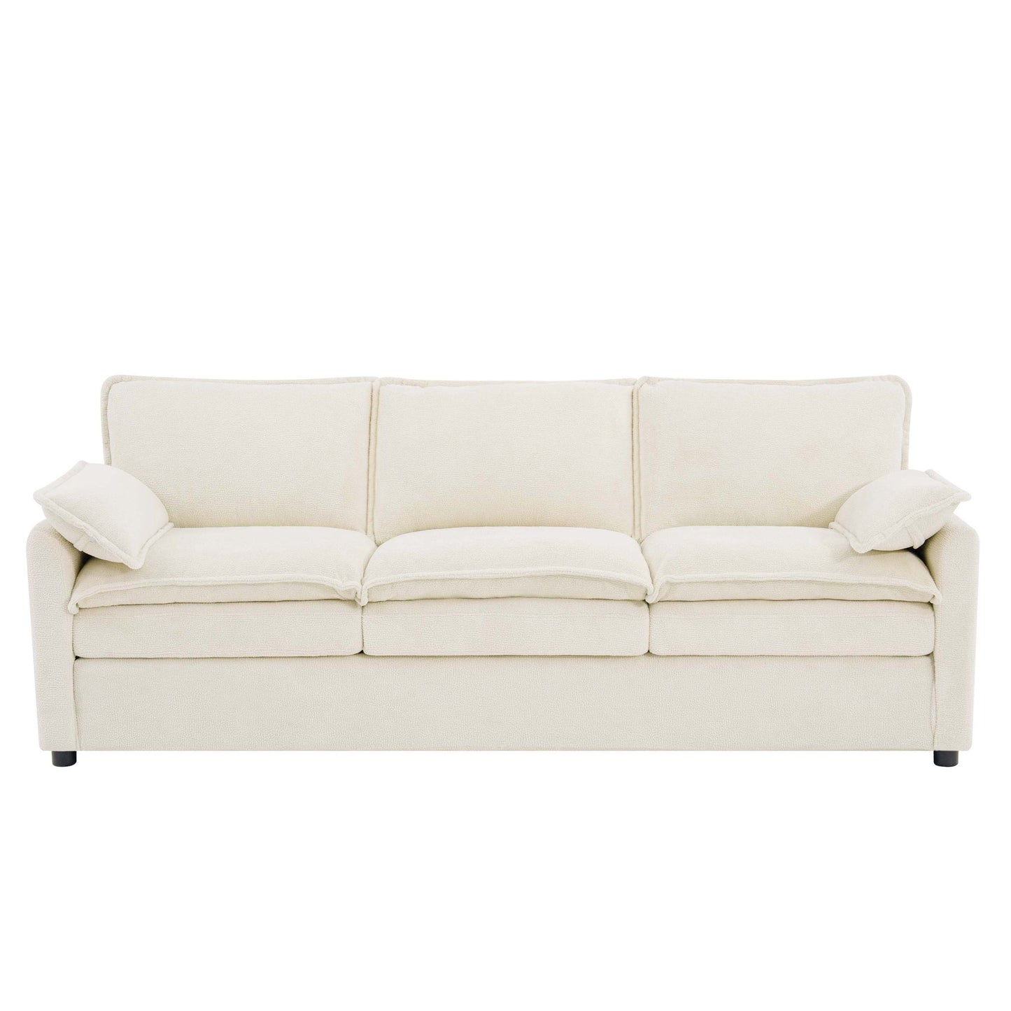 Modern 3 Seater Sofa With Side Storage Pockets For Living Room