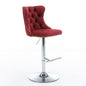 Swivel Barstools Adjusatble Seat Height From 25-33", Modern Upholstered Base Bar Stools With Backs Comfortable Tufted For Home Pub And Kitchen Island (Set of 2)