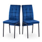 High Back Nordic Dining Chair Modern Fabric Chair With Legs (Set of 2)