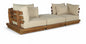 Mirella - 3 Piece Water Resistant Fabric Upholstered Outdoor Patio Modular Sofa