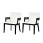 Modern Glossy Dining Chairs (Set of 2), Elegant Upholstery And Ergonomic Design - Black White