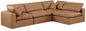 Comfy - 4 Piece Faux Leather Modular Armless Sectional