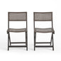 Bistro Foldable Chair With Wicker Backrest