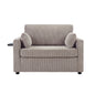 Sleeper Sofa With Foldable Mattress, USB Ports, Side Table & Storage Pocket