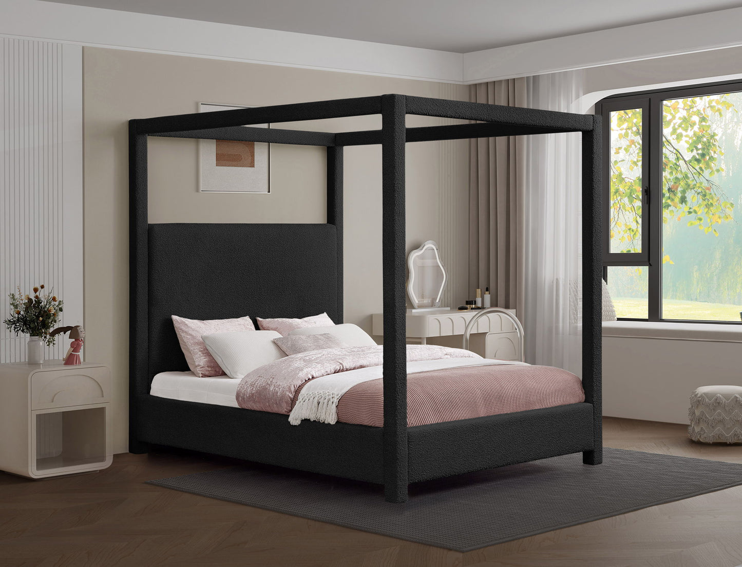 Eden - Boucle Fabric Upholstered Bed