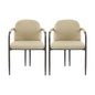 Modern Dining Chair (Set of 2) With Iron Frame - Espresso / Khaki