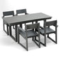 5 Piece Outdoor Dining Set, Table With Umbrella Hole And 4 Armrest Chairs
