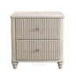 Fluted Nightstand With 3 Drawers