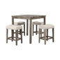 Transitional Counter Dining Set With 4 Tufted Stools