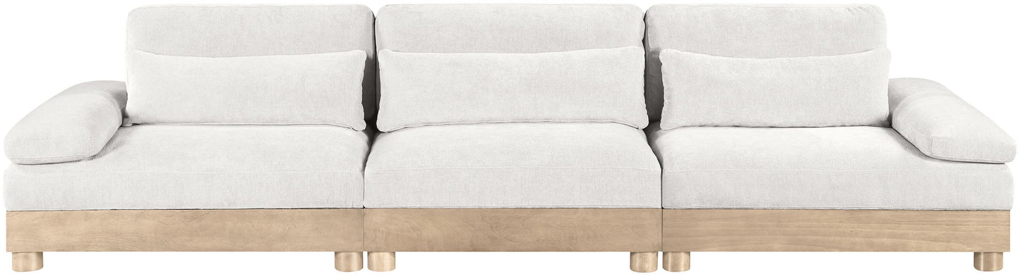 Turin - Chenille Fabric Upholstered Modular Sectional - White