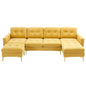 Modern L - Shape Convertible Sectional Sofa With Movable Ottoman