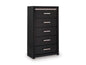 Shoralli - Five Drawer Chest - Black