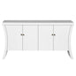 Refined Industrial 4 Door Credenza With Arc Legs & Clasps