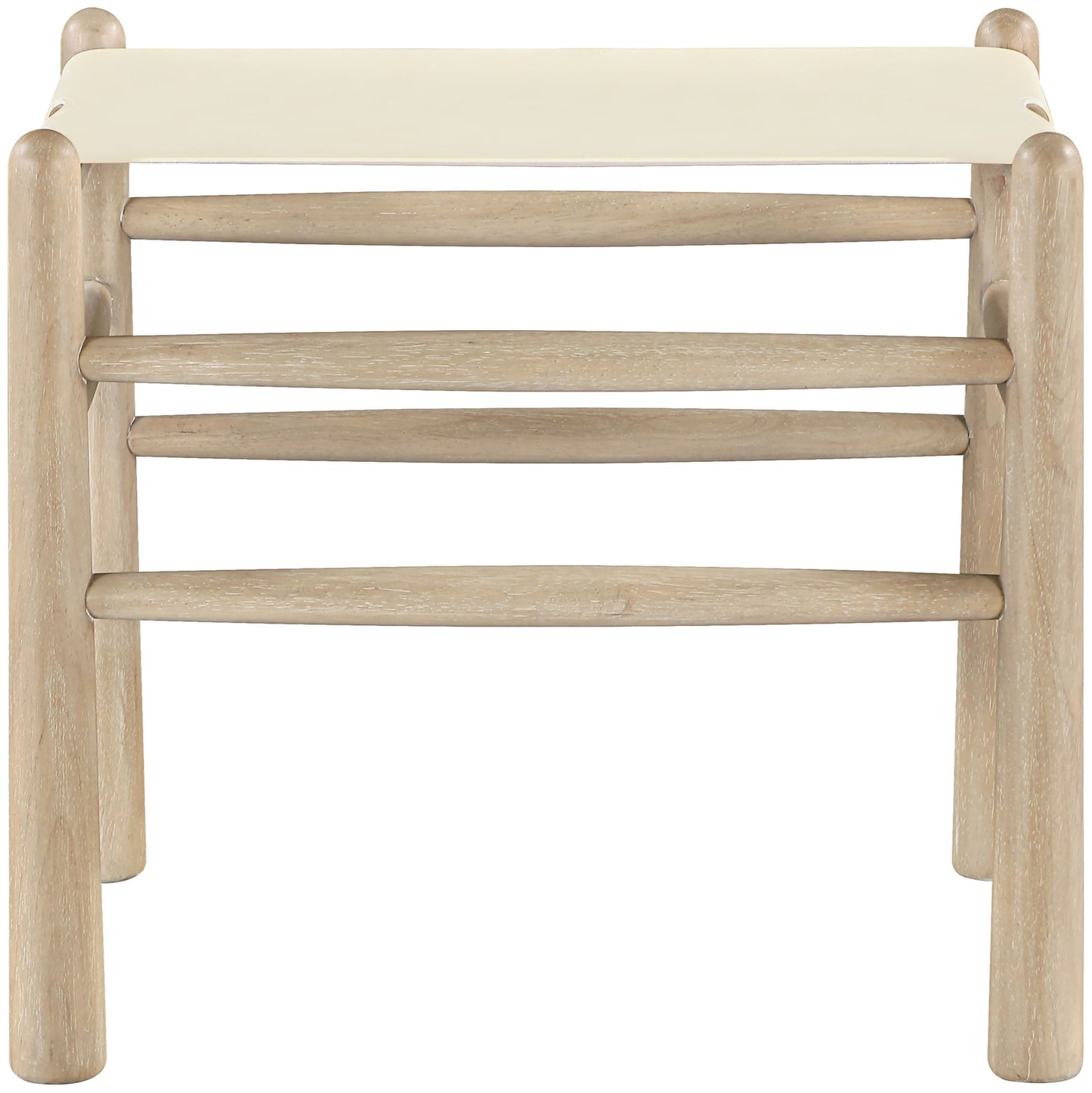 Santos - Faux Leather Upholstered Bench - Natural Frame