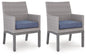 Half Moon Beach - Arm Chair With Cushion (Set of 2) - Blue / Gray