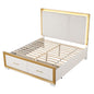 Obsession - Queen Size Bed With LED Headboard And Footboard Storage Drawer - White