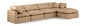 Indulge - Faux Leather 5 Piece Modular Sectional With Chaise - Tan