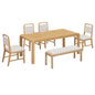 Extendable Dining Table Set With 4 Upholstered Chairs And 1 Bench