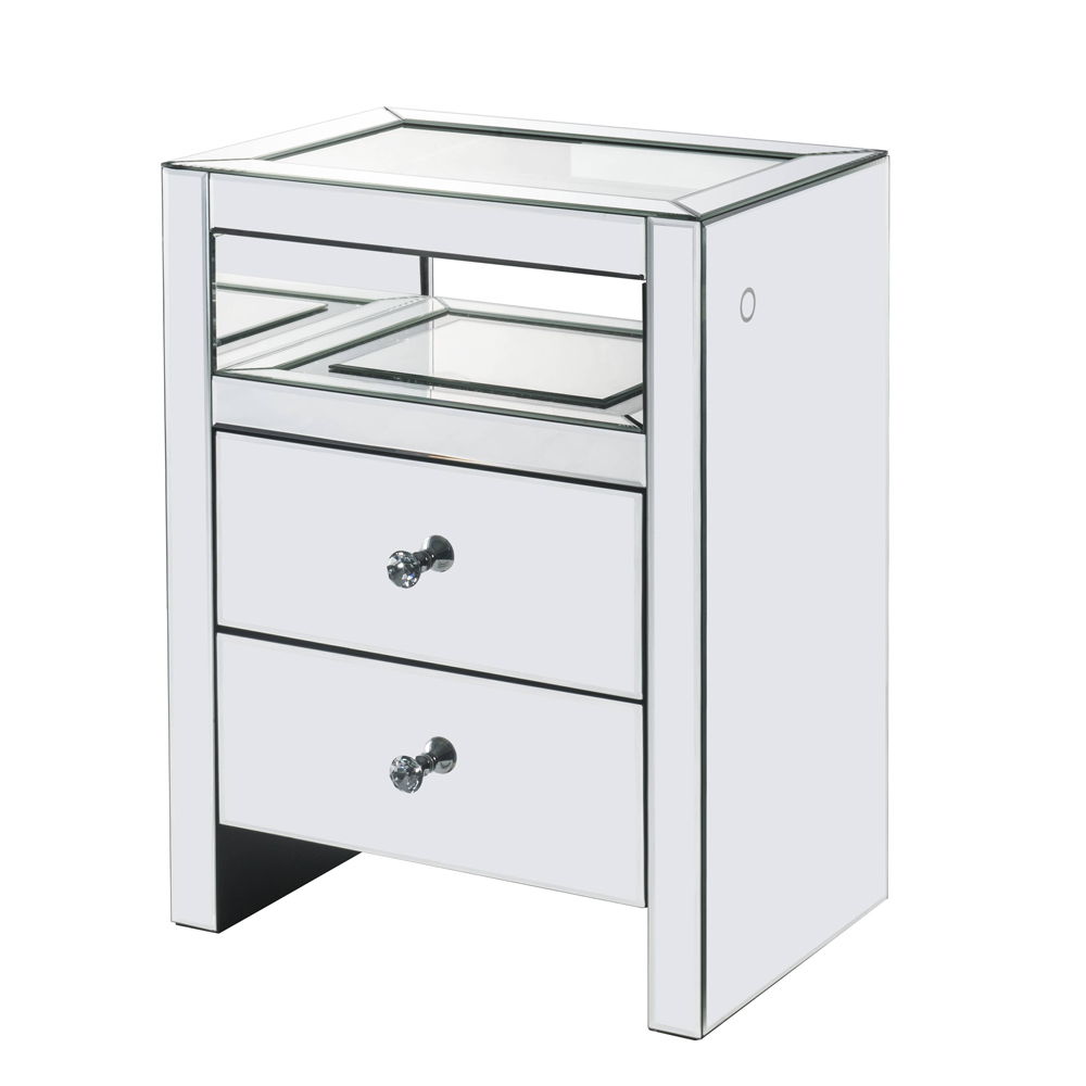 Dominic - Accent Table With LED - Mirrored
