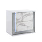 Moon - Marble Nightstand With LED - White
