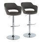 Margarite - Contemporary Ajustable Barstool With Swivel With Rounded T Footrest (Set of 2)