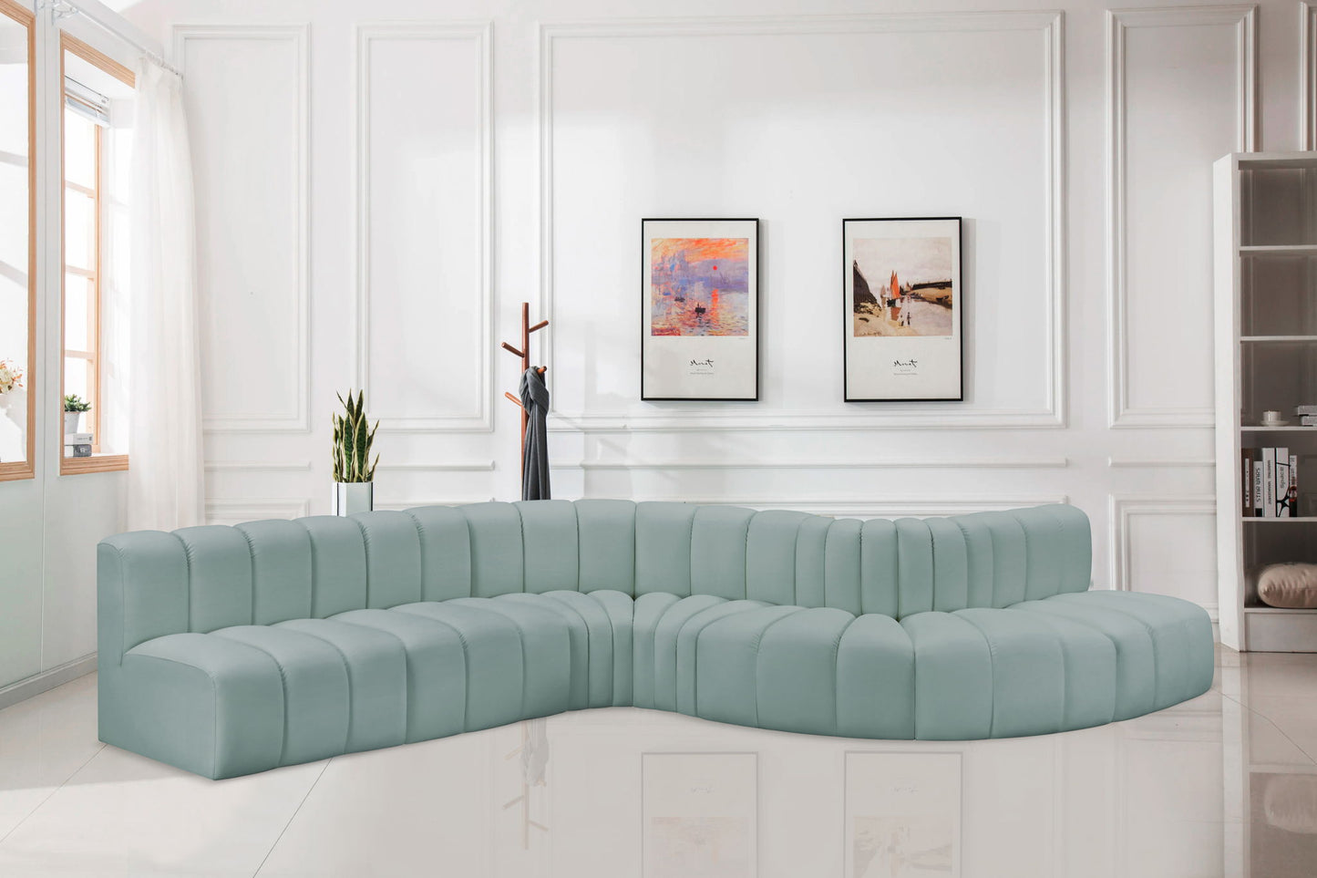 Arc - Faux Leather 7 Piece Modular Sofa